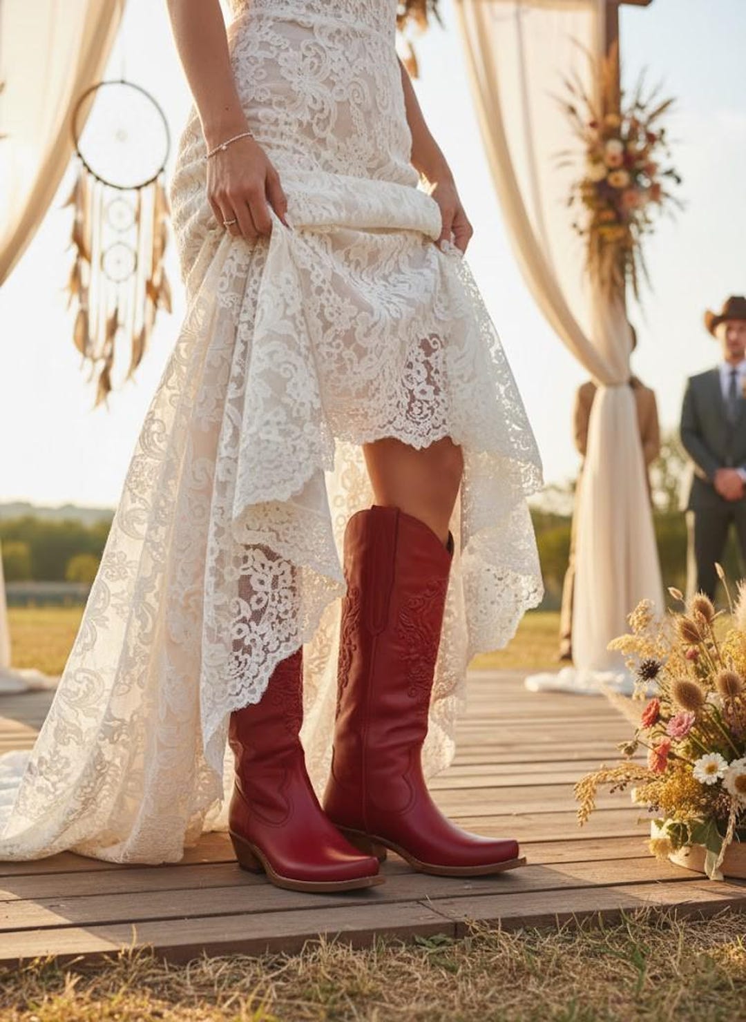red dress and cowboy boots The Magnificent 8 in Simply Shelbee on the Edge this dress brings classic cowgirl charm with a modern twist The perfect little red dress