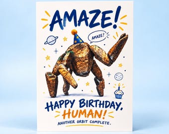 Rocky Birthday Card Project Hail Mary Inspired, Sci Fi Book Lover Card, Happy Birthday Human, A6 A5 Greeting Card