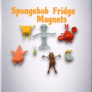 Sea Sponge & Pals Butt Fridge Magnets – Funny Cartoon Kitchen Decor – 3D Printed Magnet Set imagen 1