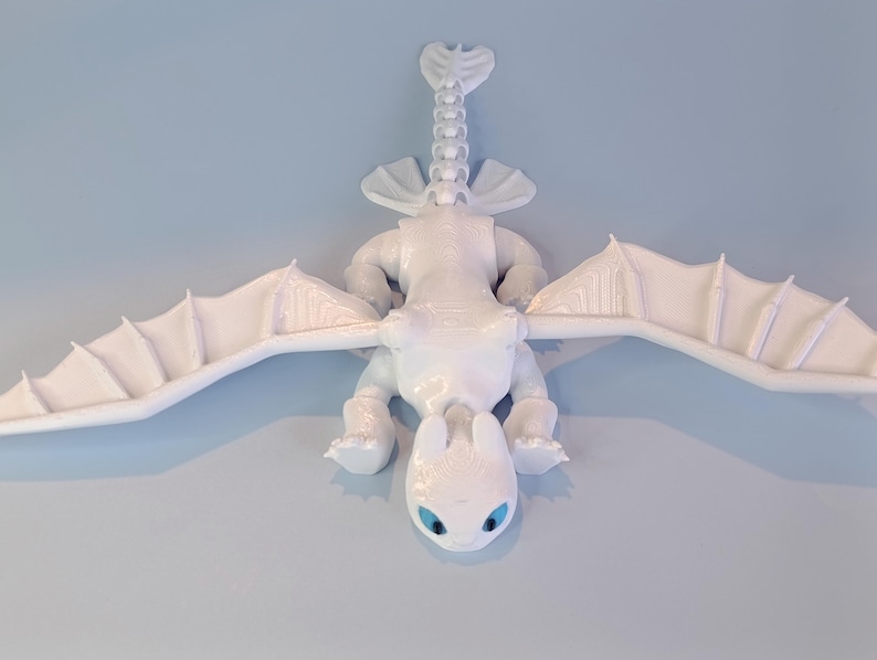 Toothless, Light Fury & Baby Dragons (Dart, Pouncer, Ruffrunner) – Articulated 3D Printed HTTYD Figures | Family Bundle or Singles imagen 5