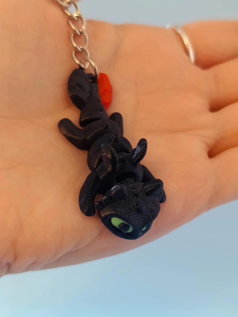 Toothless, Light Fury & Baby Dragons (Dart, Pouncer, Ruffrunner) – Articulated 3D Printed HTTYD Figures | Family Bundle or Singles MiniTooth Keyring