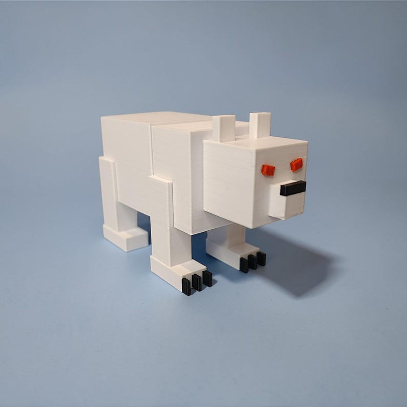 Roblox 99 Nights in the Forest Inspired Animals | Bunny, Bear, Polar, Bear Wolf | 3D Printed Figure Set | Choose One or Full Set Polar Bear