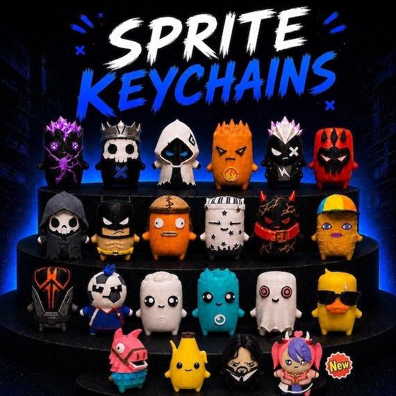 Fort Sprite Keyring, 3D Printed Game Inspired Sprite Keychain, Cute Collectible Bag Charm, Choose Your Sprite, Gift for Gamers