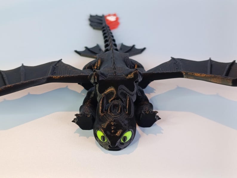 Toothless, Light Fury & Baby Dragons (Dart, Pouncer, Ruffrunner) – Articulated 3D Printed HTTYD Figures | Family Bundle or Singles imagen 4