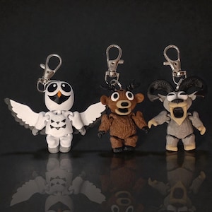 Roblox 99 Nights in the Forest Keyring – Deer / Owl / Ram | 3D Printed Fan Keychain | Backpack Charm Gift Full Trio