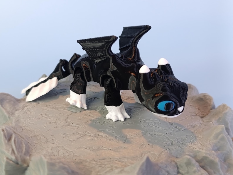 Toothless, Light Fury & Baby Dragons (Dart, Pouncer, Ruffrunner) – Articulated 3D Printed HTTYD Figures | Family Bundle or Singles imagen 7