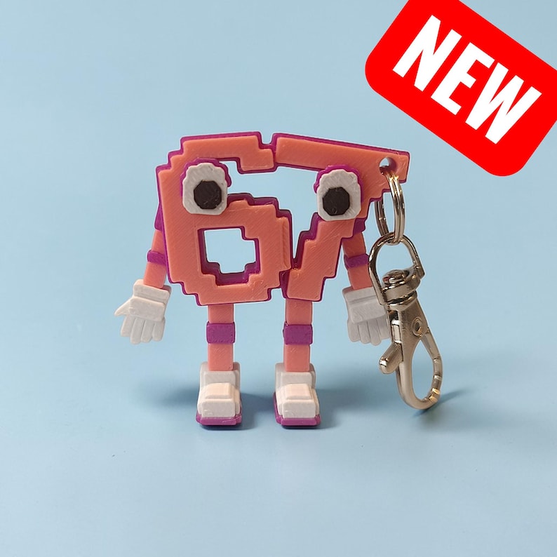 67 Meme Figure or Keyring – Roblox Steal a Brainrot-Inspired Fan Art | 3D Printed “Six & Seven” Collectible | Cute Desk Toy / Gamer Gift 67 Pink Keyring
