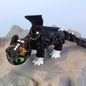 Toothless, Light Fury & Baby Dragons (Dart, Pouncer, Ruffrunner) – Articulated 3D Printed HTTYD Figures | Family Bundle or Singles imagen 11