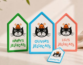 Personalised Jellycats Display Sign, Custom Name Jellycat Plaque, 3D Printed Standing Nursery Sign, Shelf Decor, Gift for Kids Room