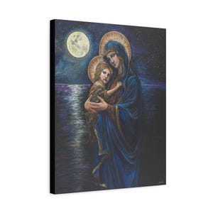 Spiritual Canvas Art Print, Mother and Child Artwork; Visit my store: www.etsy.com/shop/SacretartofJulibetKK