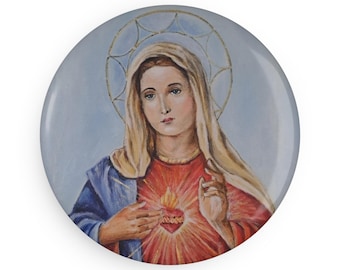 Sacred Heart of Mary Magnet Set: Catholic Home Decor, Religious Gift
