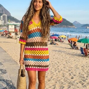 brazilian beach dress Crochet Brazil LOVED25 RWYHG Farmhouse 6 Drawer Size:S/10 - (UK 10/US 6/EU 38) a beach cover