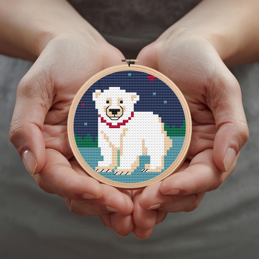 Polar Bear Easy Christmas Cross Stitch Pattern for Ornament - PDF ...