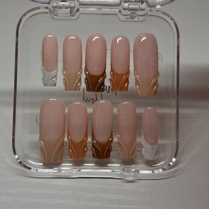 Neutral Square Press-On Nails
