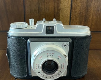 Vintage Agfa Isola I Camera with Case - Untested, Great Display Piece