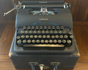 Vintage 1930s Corona Standard  Typewriter with Floating Shift - Good Working Condition | Case & New Ribbon Included