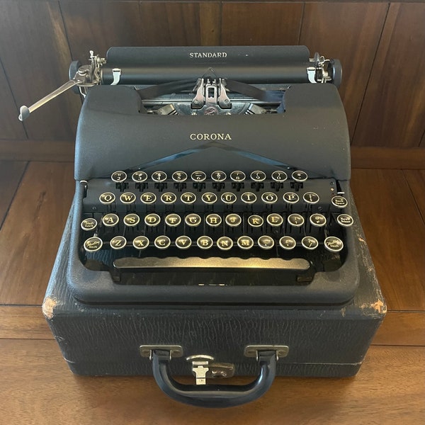 Vintage 1930s Corona Standard  Typewriter with Floating Shift - Good Working Condition | Case & New Ribbon Included