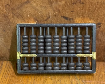 Antique Black Wooden Abacus | Math Tool