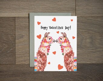 Llama card, Cute Valentine&#39;s day card, Llama love Card, Cute Anniversary Card,  Valentines day card, I Love You Card