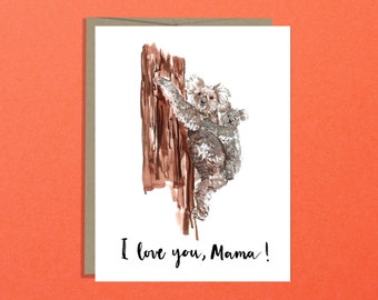 Koala card, sweet Mother's Day Card, Mother's Day card, Mama Card, Card for mom, Mother's Day gift, Happy Mother's Day, Cute animal card