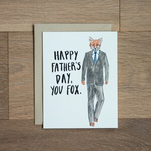 Carte - papa renard - animal voeux carte drôle de fête des pères - homme