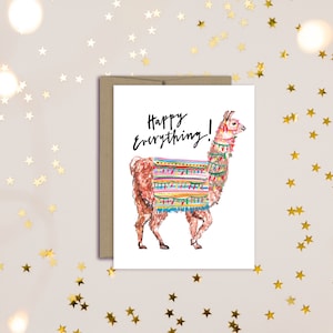 Llama Christmas card, holiday cards, Christmas greeting cards, Holiday llama card