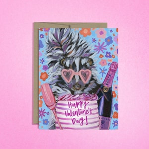 Love cards, Heart eyes, Cute Skunk Valentine's Card heart sunglasses funny skunk card valentines day card love Fancy Skunk image 1