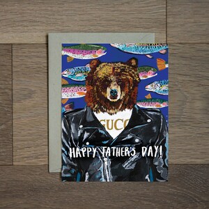 Carte de fête des pères cool-carte pour papa-Biker papa-carte drôle-cadeau pour papa-pêcheur carte de voeux-Merci