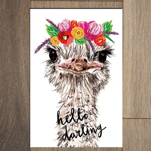 Jeu de carte postale fleur couronne - 8 pack-cactus peinture
