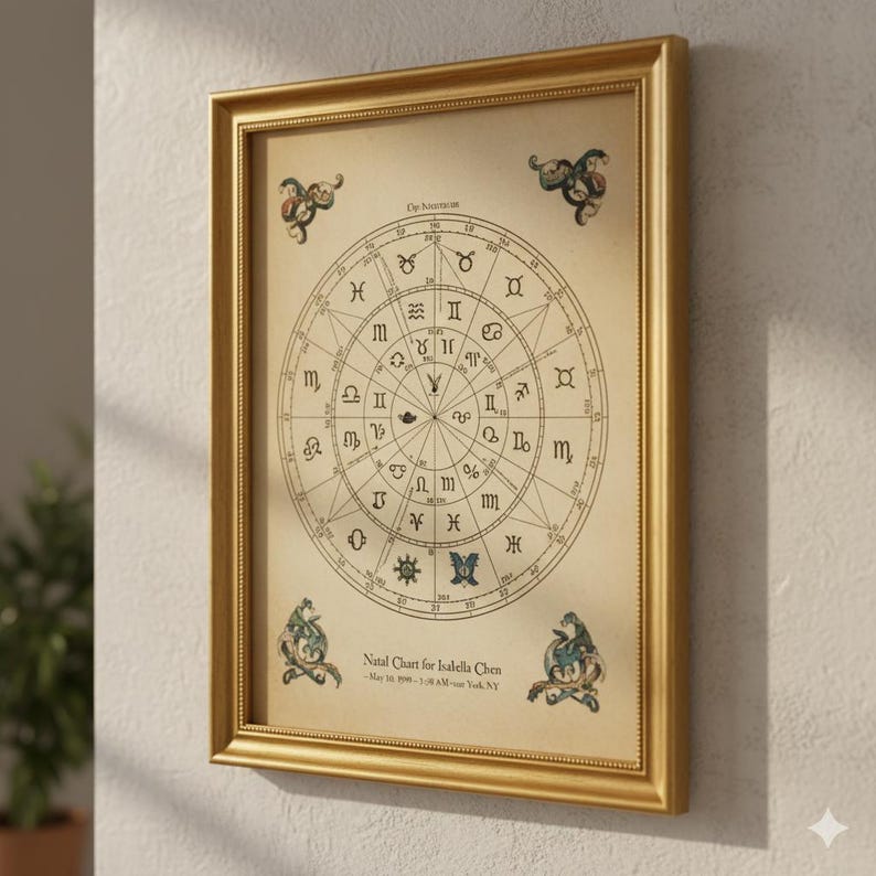 Custom Birthchart Print Personalized Birth Chart Poster – Custom Astrology Star Map (PDF + Wall ...