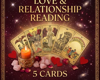 Liebe & Beziehung Tarot Legung | 5-Karten Intuitive PDF | Soulmate, Zwillingsflamme, Klarheit des Auseinanderbrechens | 24h Versand