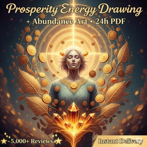 Prosperity Energy Drawing + Abundance Affirmation Art | Personalized Money Manifestation Print