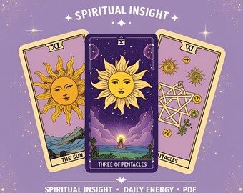Tägliche 3-Karten-Tarot-Lesung | Intuitive Energie Einsicht | Kurze PDF Anleitung Innerhalb von 24h | Spirituelle Klarheit
