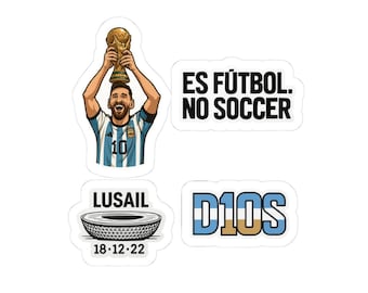 Pack d'autocollants en vinyle Coupe du monde d'Argentine - Messi, D10S, Lusail