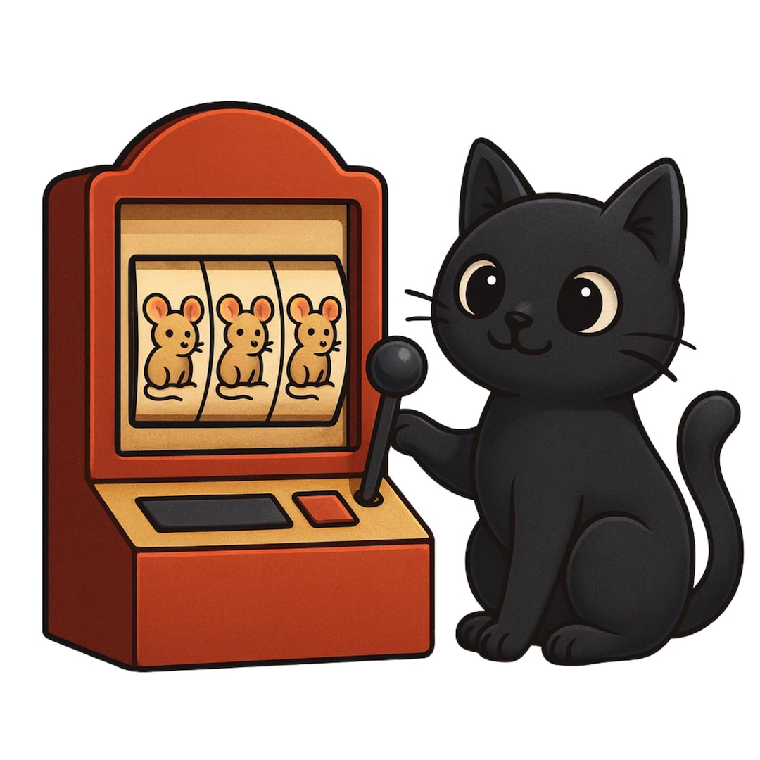 Lucky Black Cat Slot Machine PNG: Gambling Clipart (digital Download ...