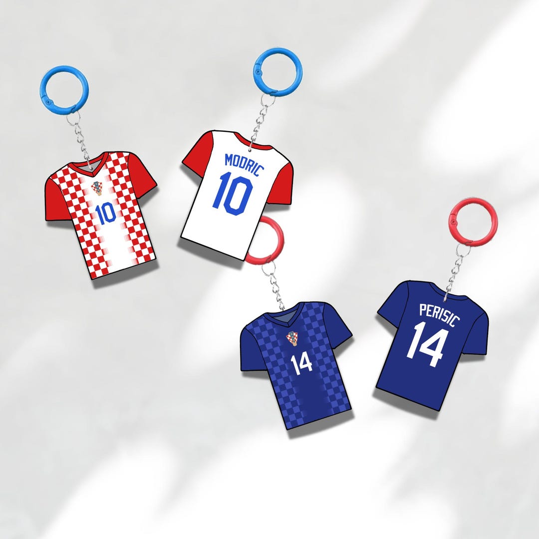 Custom Croatia Keychain | Personalized Name & Number | Soccer Bag