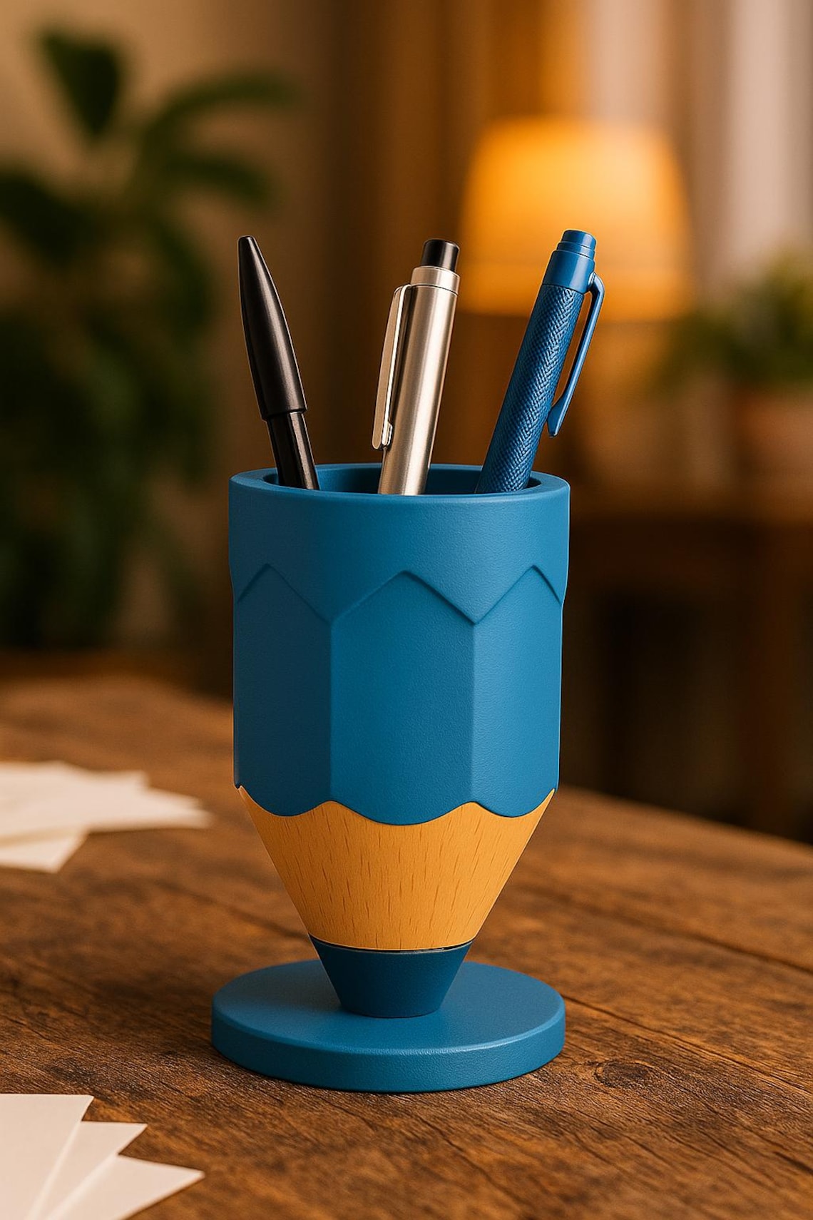 3D Printable Pencil Pen Holder STL Desk Organizer Pencilshaped