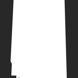 May include: A white, rectangular object with a small, circular hole near the bottom. The object has a slightly angled edge on one side and is set against a dark gray background.
