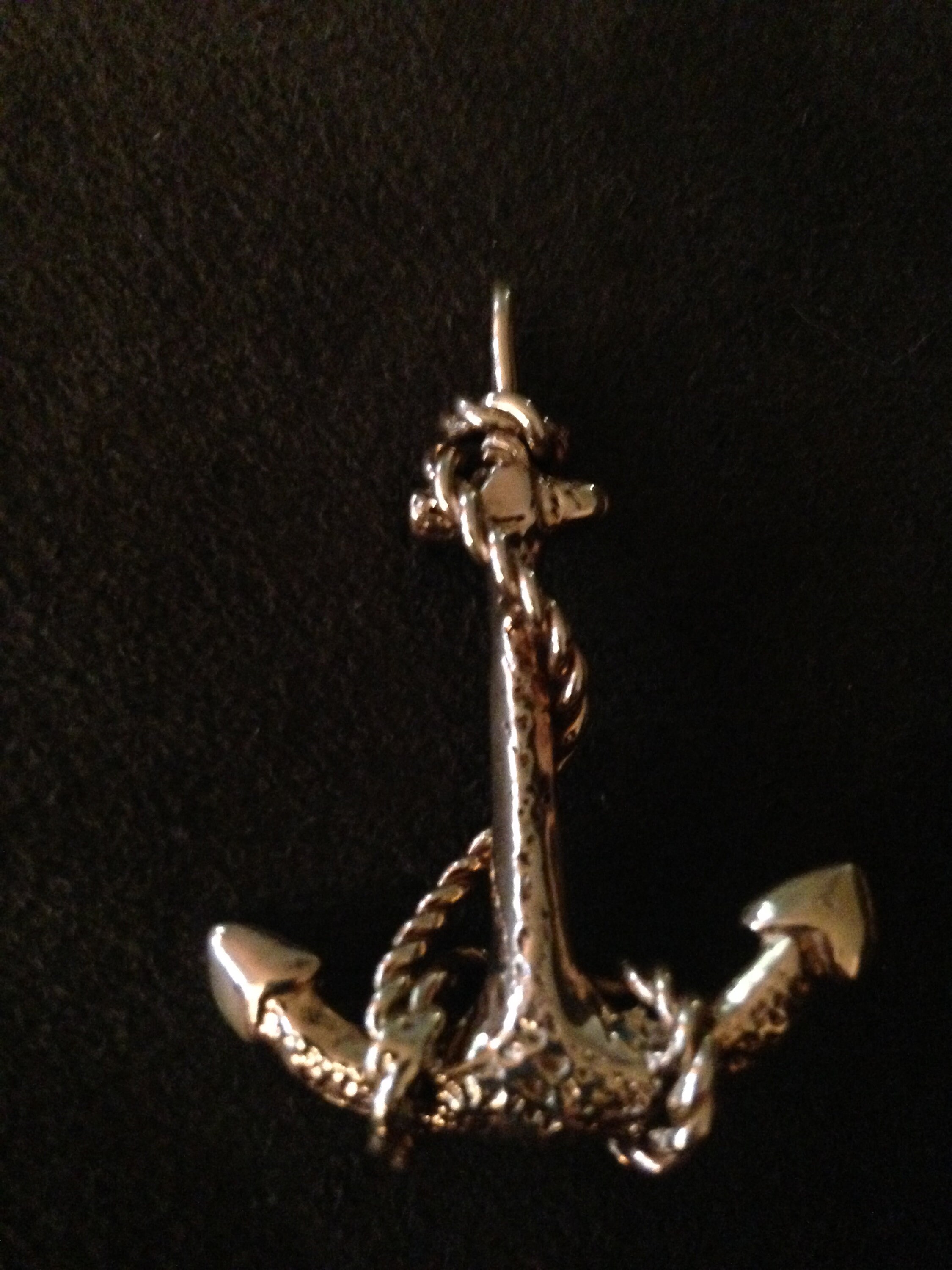 14k Fouled Anchor Pendant Etsy