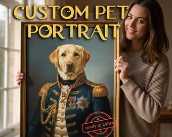 Niestandardowy portret królewskiego zwierzaka w stylu renesansowym (do pobrania w wersji cyfrowej)