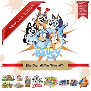 Blue Dog SVG Clipart Bundle: Birthday Party Stickers, T-Shirt Designs (Digital Download