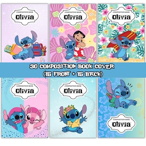 Lilo and Stitch Composition Notebook Cover,Composition Book Cover,Canva Composition Notebook cover,Back to School Printable,Instant Download