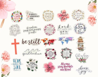 100 Pcs Christian Bible Verse Stickers Pack | Floral Faith Decals for Prayer Journals | Inspirational Scripture Gift