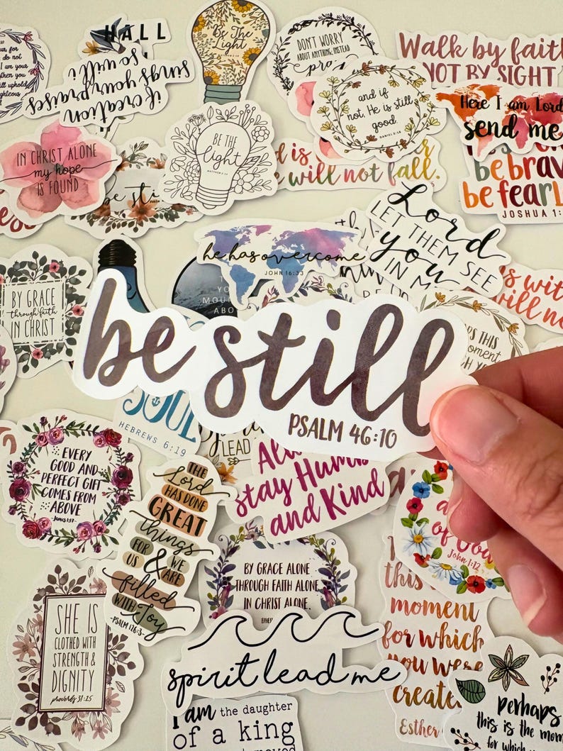 100 Pcs Christian Bible Verse Stickers Pack | Floral Faith Decals for ...