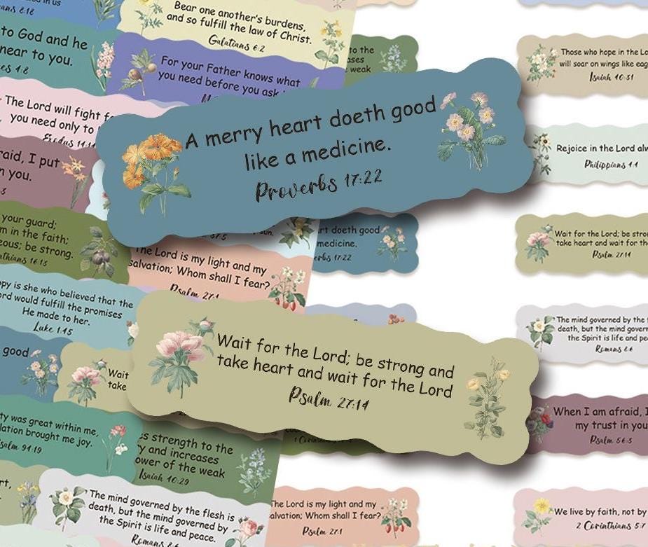 100 Bible Verse Stickers | Christian Scripture Stickers for Journaling ...