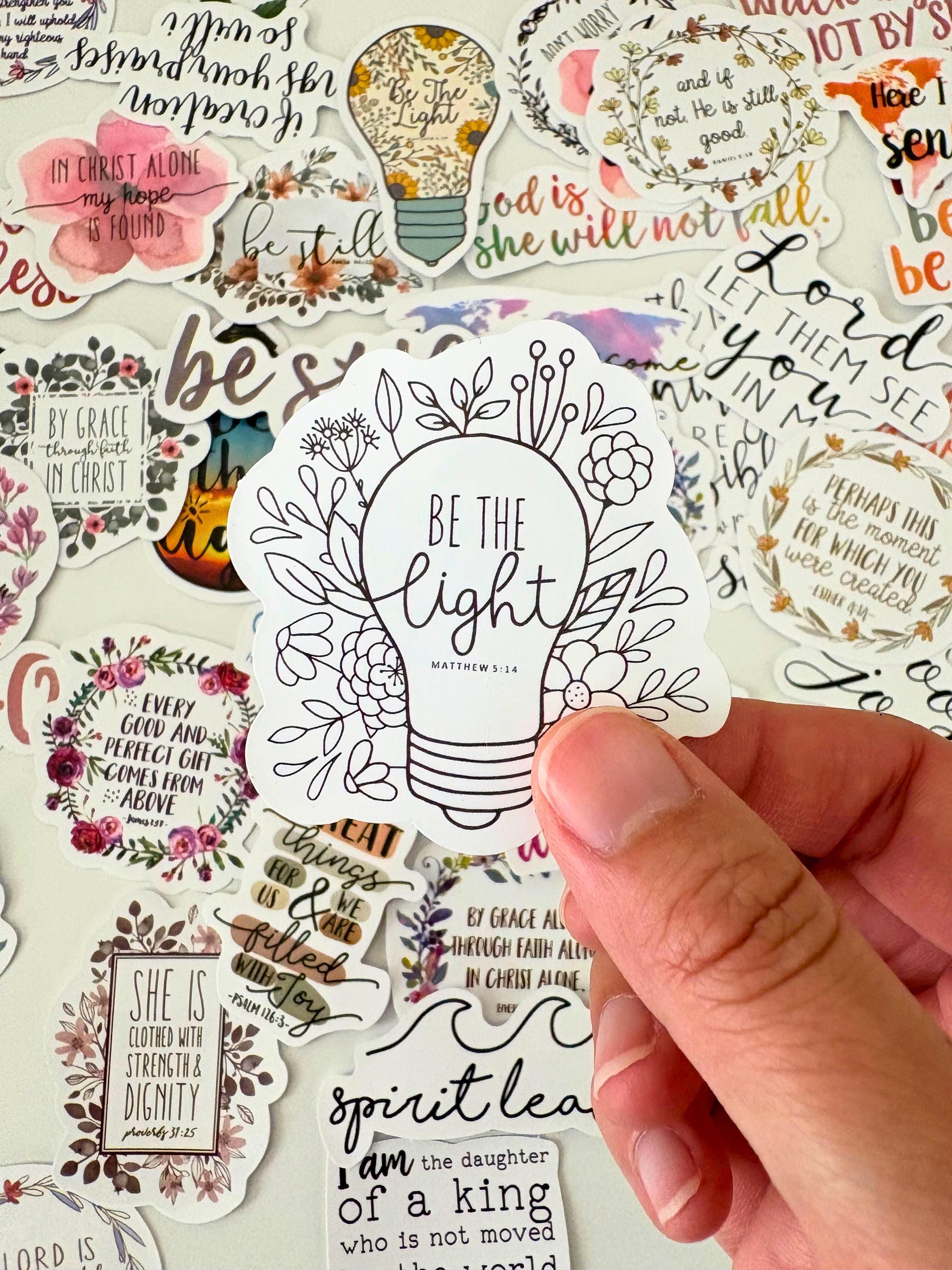 100 Pcs Christian Bible Verse Stickers Pack | Floral Faith Decals for ...