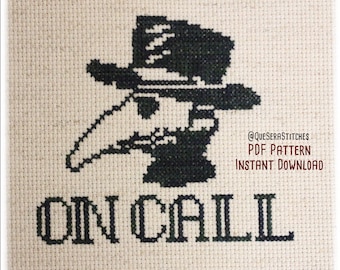 Plague Doctor Cross Stitch Pattern - PDF Instant Download