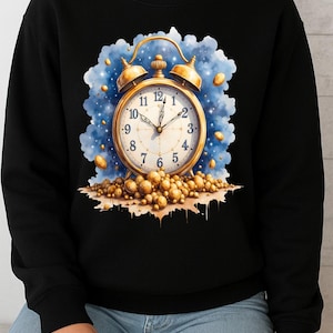Clock Png, T-Shirt Design, Surreal Time Warp Graphic Tee, Sublimation Design, Digital Download.