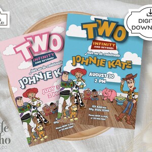Toy Story 2nd Birthday Invitation, Two Infinity, Custom Invite (Digital Download)