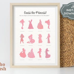 Disney Prinzessinnen Gesellschaftsspiel, Prinzessinnen Geburtstagsspiele, Errate die Prinzessin, digitaler Download, Sofort Download